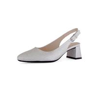 Slingpumps GABOR "Slingpumps Effektleder", Damen, Gr. 37,5, silber, Schuhe Slingpumps (18447243-37,5) silber