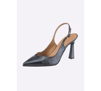 Slingpumps HEINE, Damen, Gr. 38, marine, metallicfarben, Textil, Schuhe Slingpumps (79853960-38) marine, metallicfarben