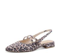 Slingpumps MARCO TOZZI, Damen, Gr. 37, leo, sand, Textil, Schuhe Slingpumps, Blockabsatz, Businessschuh mit verstellbaren Schnallen (51019428-37) leo, sand