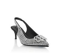 Slingpumps PHILIPP PLEIN "Mit Schmucksteinen", Damen, Gr. 40, Normalschaft, schwarz (70, silber), Schuhe Slingpumps (23632861-40) 70, silber