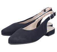 Slingpumps RIEKER, Damen, Gr. 36, schwarz, Nubuklederimitat, unifarben, Schuhe Slingpumps, Sommerschuh, Sabot mit elastischem Textileinfass (64457569-36) schwarz