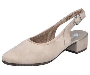 Slingpumps RIEKER, Damen, Gr. 43, beige (hellbeige), Lederimitat, Schuhe Slingpumps, Abendschuh, Sommerschuh, Blockabsatz, mit verstellbarem Riemchen, Topseller (60760230-43) hellbeige