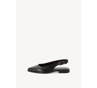 Tamaris Damen Sling Pump flach Leder, schwarz, 38 EU