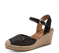 Slingpumps TAMARIS, Damen, Gr. 36, schwarz, Bast, Leder, Textil, geflochten, kontrastfarbene Details, Schuhe Slingpumps, Sandalette, Riemchensandale mit Touch it-Ausstattung (11168505-36) schwarz