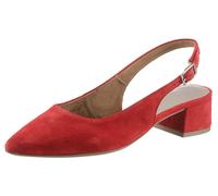 Tamaris Damen Sling Pump mit Blockabsatz Leder, rot, 39 EU
