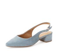 Slingpumps TAMARIS, Damen, Gr. 40, hellblau, Veloursleder, Schuhe Slingpumps, Blockabsatz, Abendschuh, Sommerschuh mit verstellbarem Riemchen (45059519-40)