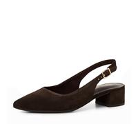 Slingpumps TAMARIS, Damen, Gr. 40, mocca, Veloursleder, Schuhe Slingpumps, Blockabsatz, Abendschuh, Sommerschuh mit verstellbarem Riemchen (90437910-40) mocca