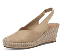 Slingpumps TAMARIS, Damen, Gr. 41, braun (hellbraun), Textil, Schuhe Slingpumps, Keilabsatz, Plateau, Sandale, Sommerschuh, in schmaler Form (58020931-41)