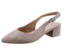 Tamaris Damen Sling Pump mit Blockabsatz Leder, beige, 41 EU