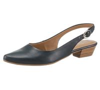 Slingpumps TAMARIS "Trina", Damen, Gr. 36 (3,5), blau (navy), Leder, unifarben, Schuhe Slingpumps, Abendschuh, Sommerschuh, Blockabsatz, in schlichtem Design (773448-36) navy