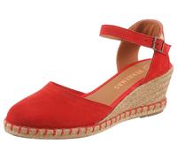 Slingpumps VERBENAS, Damen, Gr. 35, rot, Veloursleder, unifarben, Schuhe Slingpumps, Keilsandalette, Sommerschuh, Urlaubsschuh mit Bastbesatz (11836053-35)