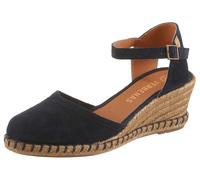 Slingpumps VERBENAS, Damen, Gr. 42, dunkelblau, Veloursleder, unifarben, Schuhe Slingpumps, Keilsandalette, Sommerschuh, Urlaubsschuh mit Bastbesatz (16025740-42) dunkelblau