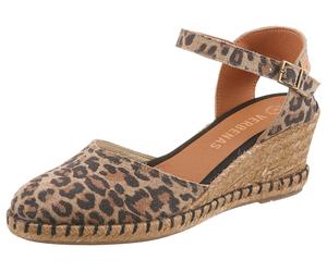 Slingpumps VERBENAS "MALENA LEO", Damen, Gr. 42, leodruck, Veloursleder, Schuhe Slingpumps, Keilsandalette, Sommerschuh, Urlaubsschuh im Leo-Look (74357613-42) leodruck