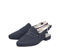 Slingsandale RIEKER, Damen, Gr. 38, schwarz (nachtblau), Lederimitat, unifarben, Schuhe, Sabot, Sommerschuh, Blockabsatz, mit verstellbarem Riemchen (62661861-38) nachtblau