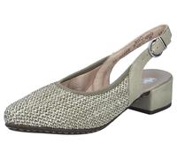 Slingsandale RIEKER, Damen, Gr. 41, schilfgrün, Textil, festlich, Schuhe, Sommerschuh, Festtagsschuh, Blockabsatz, mit Riemchen (46355101-41) schilfgrün