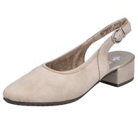 Slingsandale RIEKER, Damen, Gr. 42, beige (hellbeige), Lederimitat, Schuhe, Abendschuh, Sommerschuh, Blockabsatz, mit verstellbarem Riemchen (60760230-42) hellbeige