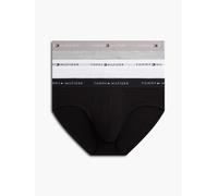 Slip "3P BRIEF DTM", Herren, Gr. XL (54), 3 Stk., mid grau heather, schwarz, weiß, Jersey, Obermaterial: 95% Baumwolle, 5% Elasthan, TOMMY HILFIGER UNDERWEAR, körpernah, Unterhosen Slip, mit Logo-Elas