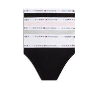 Slip "5 PK BIKINI", Mädchen, Gr. 128/134, 5 Stk., schwarz, htr, l pink, weiß, schwarz, Jersey, Obermaterial: 95% Baumwolle, 5% Elasthan, TOMMY HILFIGER UNDERWEAR, körpernah, Unterhosen Slip, für Mädch