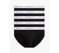 Slip "5P BRIEF", Herren, Gr. S (48), 5 Stk., Jersey, schwarz (schwarz, schwarz, schwarz, schwarz, schwarz), Jersey, Obermaterial: 95% Baumwolle, 5% Elasthan, TOMMY HILFIGER UNDERWEAR, körpernah, Unter
