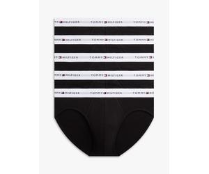 Slip "5P BRIEF", Herren, Gr. S (48), 5 Stk., Jersey, schwarz (schwarz, schwarz, schwarz, schwarz, schwarz), Jersey, Obermaterial: 95% Baumwolle, 5% Elasthan, TOMMY HILFIGER UNDERWEAR, körpernah, Unter