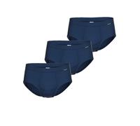 Slip AMMANN "3er Pack Slip mit Eingriff Day Classic / Jeans Feinripp", Herren, Gr. 6, blau (dunkelblau), Obermaterial: 75% Baumwolle CO. 25% Polyester PES., Unterhosen Slip (62176665-6) dunkelblau