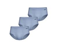 Slip AMMANN "3er Pack Slip mit Eingriff Day Classic / Jeans Feinripp", Herren, Gr. 7, blau (hellblau), Obermaterial: 75% Baumwolle CO. 25% Polyester PES., Unterhosen Slip (21333658-7) hellblau