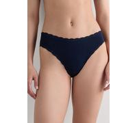 Slip Aus Baumwolle Und Spitze Blau 2