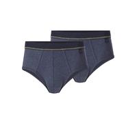 Slip BABISTA "2er Pack Slip FRANLOTE", Herren, Gr. XL, blau (dunkelblau melange), Obermaterial: 70% Baumwolle CO. 30% Polyester PES., Unterhosen, mit bunt betonten Akzenten (36569631-XL) dunkelblau me