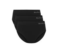 Bamboo basics Damen Slips, 3er Pack - BELLE seamless full briefs, Jersey, Logo Schwarz S