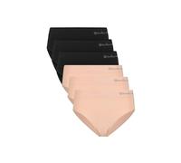 Slip BAMBOO BASICS "Slip BELLE 6er Pack", Damen, Gr. XL, schwarz (schwarz, nude), Obermaterial: 80% Viskose CV. 13% Polyamid PA. 7% Elasthan EL., Unterhosen Slip (53546609-XL) schwarz, nude