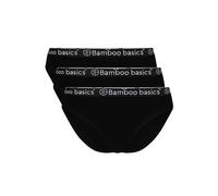Bamboo basics Damen Slips YARA, 3er Pack - Logo-Bund, atmungsaktiv, Single Jersey S Schwarz