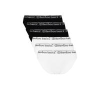 Slip BAMBOO BASICS "Slip YARA 6er Pack", Damen, Gr. L, schwarz (schwarz, weiß), Obermaterial: 68% Viskose CV. 28% Baumwolle CO. 4% Elasthan EL., Unterhosen Slip (16193845-L) schwarz, weiß