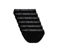 BAMBOO BASICS Bamboo basics Damen Slips YARA, 6er Pack - Logo-Bund, atmungsaktiv, Single Jersey (TB_YARA-6P) XL Schwarz
