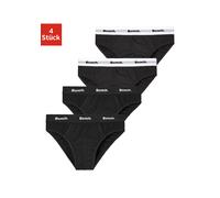 Slip BENCH., Herren, Gr. XXL, 4 Stk., schwarz, Jersey, Obermaterial: 95% Baumwolle, 5% Elasthan, unifarben, körpernah, Unterhosen Slip, mit kontrastfarbigem Webbündchen (41404733-XXL) schwarz