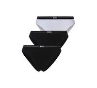 Slip BOSS "3P BRIEF", Damen, Gr. XL, 3 Stk., weiß (open weiß 120), Jersey, Obermaterial: 90% Baumwolle, 10% Elasthan, körpernah, Unterhosen Slip, mit elastischen Logobund (73831253-XL) open weiß 120