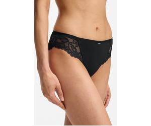 Slip BOSS "BRIEF BLOSSOM", Damen, Gr. L, schwarz 001, Microfaser, Obermaterial: 88% Polyamid, 12% Elasthan, unifarben, körpernah, Unterhosen Slip, mit Spitze, Label-Anhänger (92772331-L) schwarz 001