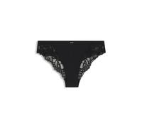Slip BOSS "BRIEF BLOSSOM", Damen, Gr. M, schwarz 001, Microfaser, Obermaterial: 88% Polyamid, 12% Elasthan, unifarben, körpernah, Unterhosen Slip, mit Spitze, Label-Anhänger (92772331-M) schwarz 001