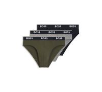 BOSS Dreierpack Slips aus Stretch-Baumwolle mit Logos am Bund - Style Brief 3P Power, 50554683 Grau / Grün / Blau L