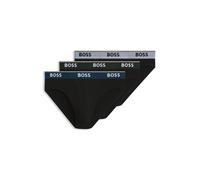 BOSS Dreierpack Slips aus Stretch-Baumwolle mit Logo am Bund - Style Brief 3P Power, 50554683 Schwarz L