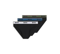 BOSS Dreierpack Slips aus Stretch-Baumwolle mit Logos am Bund - Style Brief 3P Power, 50554683 Schwarz M