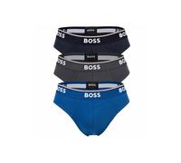 Slip BOSS "Slip Briefs 3P Power 3er Pack", Herren, Gr. M, blau, Obermaterial: 95% Baumwolle CO. 5% Elasthan EL., Unterhosen Slip (51306628-M) blau