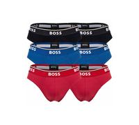 Slip BOSS "Slip Briefs 3P Power 6er Pack", Herren, Gr. XXL, bunt (rot, blau, schwarz), Obermaterial: 95% Baumwolle CO. 5% Elasthan EL., Unterhosen Slip (26806253-XXL) rot, blau, schwarz