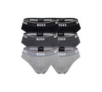 BOSS Herren Slips, 6er Pack - Briefs 3P Power, Cotton Stretch, Logo, einfarbig Grau / 2XL XXL Grau