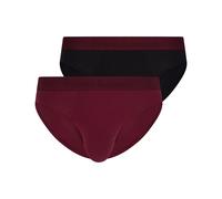 Slip BRUNO BANANI "Flowing", Kinder, Gr. M, schwarz (feige, schwarz), Obermaterial: 93% Baumwolle, 7% Elasthan, unifarben mit Farbeinsatz, eng, Unterhosen Slip, mit Logobund (97058646-M) feige, schwar