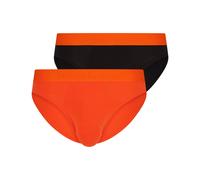Slip BRUNO BANANI "Flowing", Kinder, Gr. XXL, schwarz (karotte, schwarz), Obermaterial: 93% Baumwolle, 7% Elasthan, unifarben mit Farbeinsatz, eng, Unterhosen Slip, mit Logobund (68966808-XXL) karotte