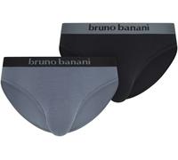 Slip BRUNO BANANI "Flowing", Kinder, Gr. XXL, schwarz (mondgrau, schwarz), Obermaterial: 93% Baumwolle, 7% Elasthan, unifarben mit Farbeinsatz, eng, Unterhosen Slip, mit Logobund (15676952-XXL) mondgr