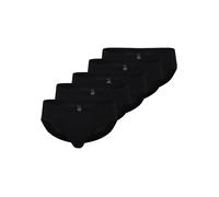 bugatti Herren Slips 5er Pack – Sport-Slip, Baumwoll-Jersey, uni Schwarz M