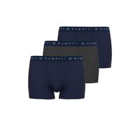 Slip BUGATTI "Mailand", Herren, Gr. 5M, grau (grau, dunkel, meliert), Single Jersey, Obermaterial: 95% Baumwolle, 5% Elasthan, unifarben, körpernah, Unterhosen Slip, breiter Bund, mit Logo, atmungsakt