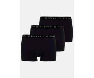 Slip BUGATTI "Mailand", Herren, Gr. 5M, schwarz (schwarz, dunkel, uni), Single Jersey, Obermaterial: 95% Baumwolle, 5% Elasthan, unifarben, körpernah, Unterhosen Slip, breiter Bund, mit Logo, atmungsa