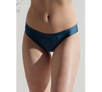 Slip CALIDA "Cate", Damen, Gr. S (40/42), blau, Single Jersey, Obermaterial: 92% Baumwolle, 8% Elasthan, unifarben, normal, Unterhosen Slip, schimmernde Satin-Blende, femininer Look, Single Jersey, el